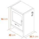 Adam Bergen electric stove grey with LED flame effect, imported from the UK