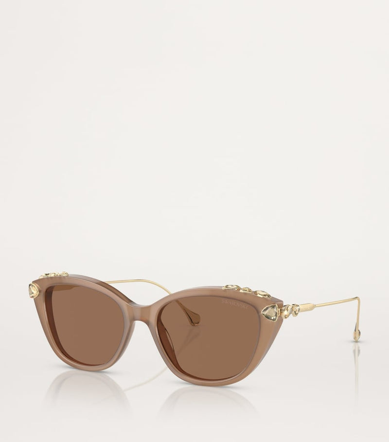 Swarovski SK6010 cat eye sunglasses with crystal embellishment, imported from the UK