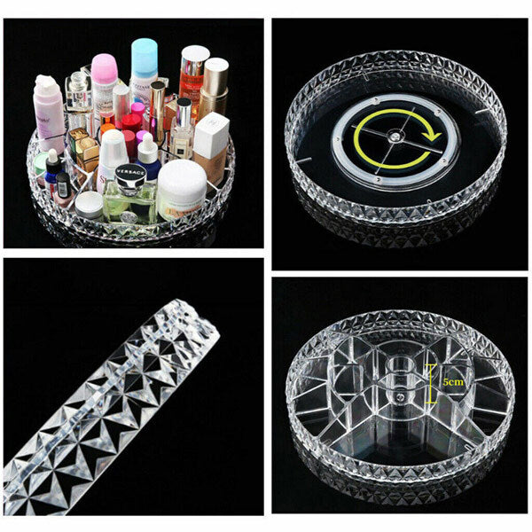 Livingandhome Rotating Makeup Organizer Clear Acrylic 34cm, UK version