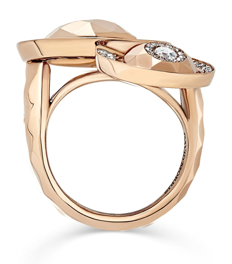 David Morris rose gold rose cut forever ring, imported from the UK