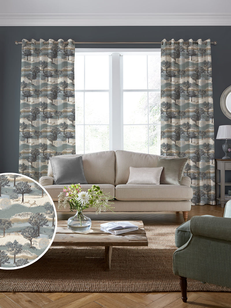 Laura Ashley Jade Green Hartington curtains made to measure, imported from the UK