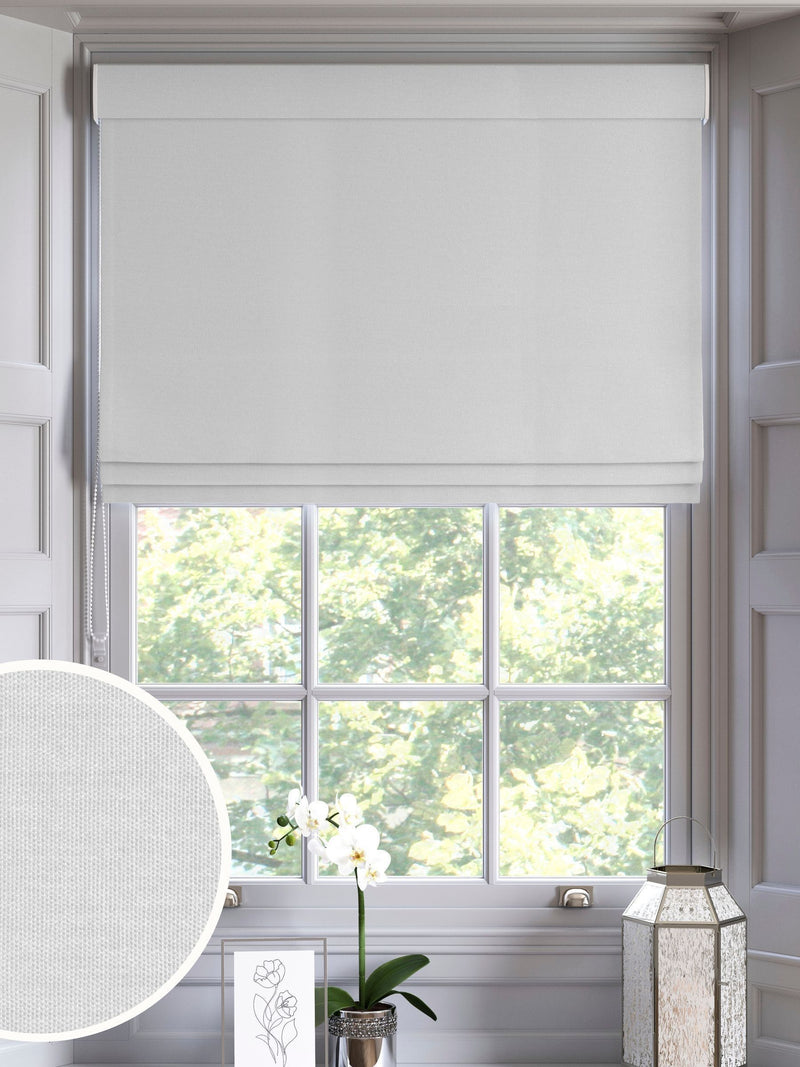 Light grey 100% cotton made to measure Roman blind (British brand)