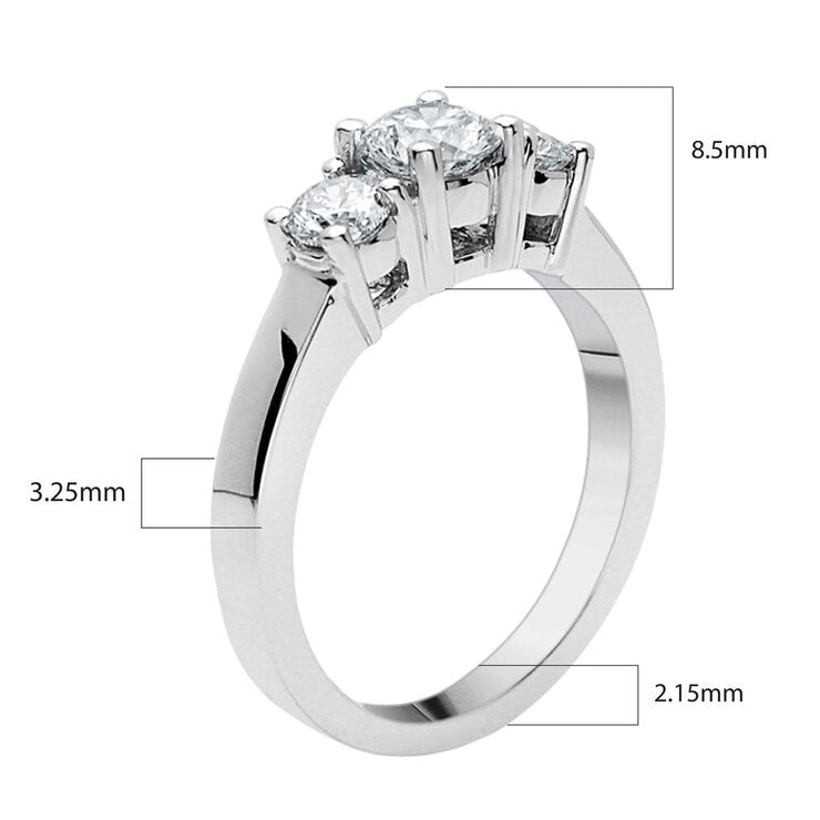 Costco 1.00ct diamond 3 stone ring in white gold - British product