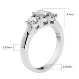 Costco 1.00ct diamond 3 stone ring in white gold - British product