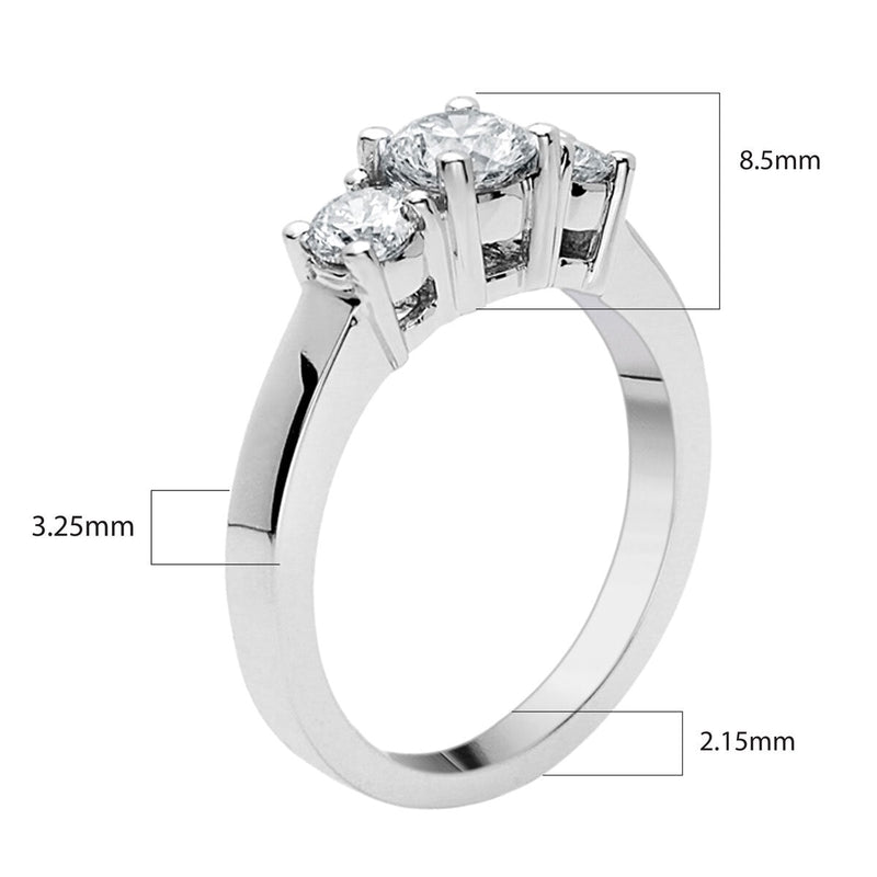 Costco 1.00ct diamond 3 stone ring in white gold - British product
