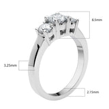 Costco 1.00ct diamond 3 stone ring in white gold - British product
