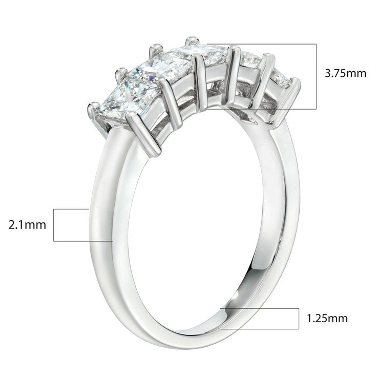 Costco princess cut 1ct diamond ring platinum size N, UK version
