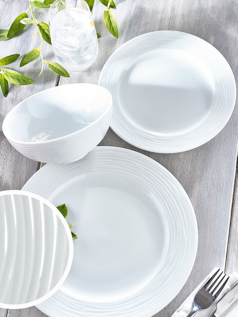 Malvern white embossed dinner set 12 piece (British brand)