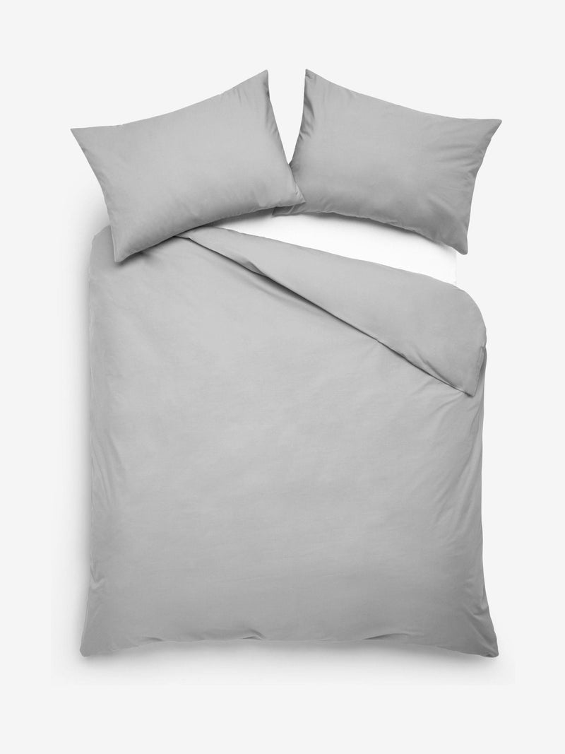 Silver Grey Egyptian cotton duvet cover and pillowcase set (British brand)