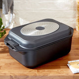 BergHOFF double roasting pan with grill lid 42cm, imported from the UK