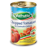 Valfrutta chopped tomatoes 12 x 400g, imported from the UK