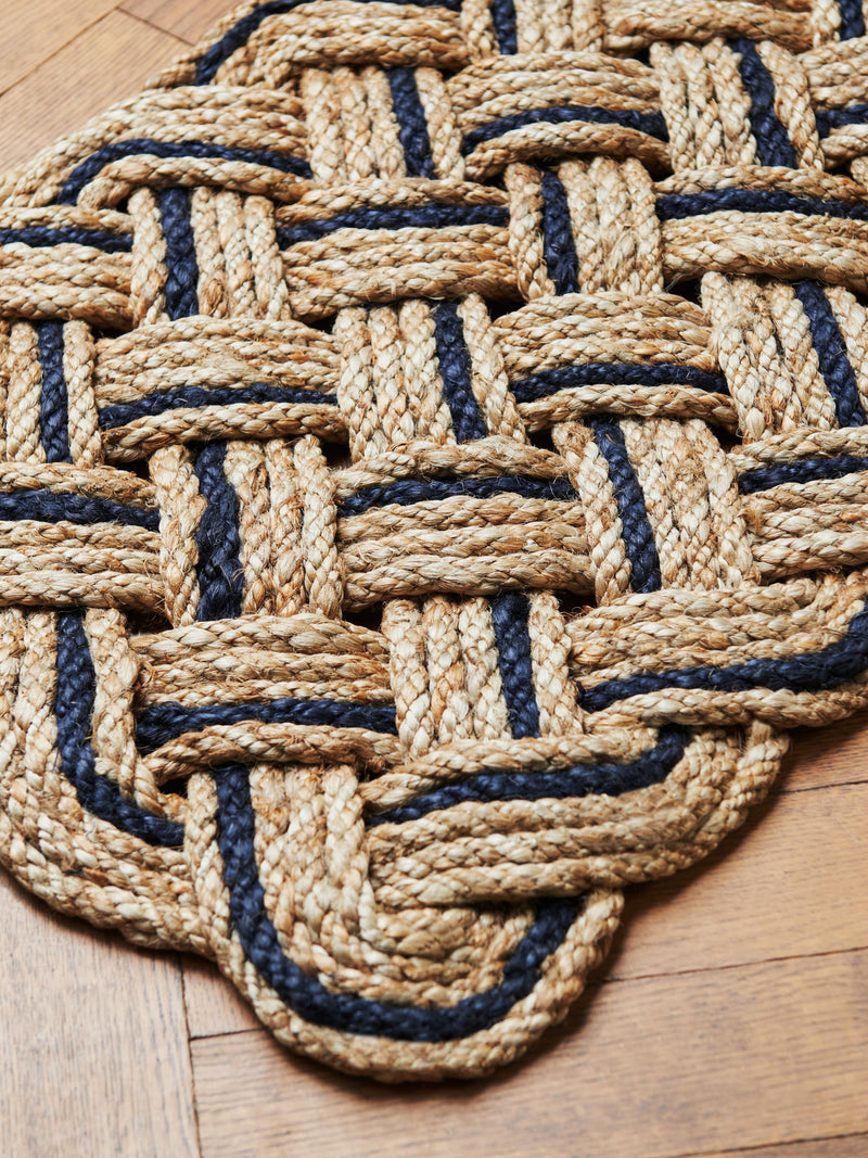 Laura Ashley natural gold braided jute door mat 45x75cm, imported from the UK