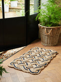 Laura Ashley natural gold braided jute door mat 45x75cm, imported from the UK
