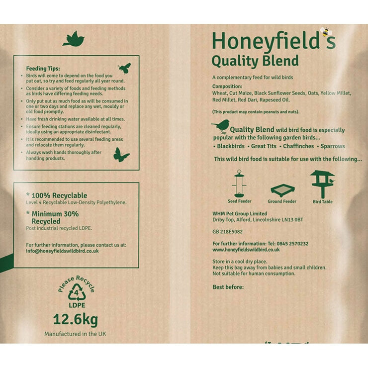 Honeyfield's wild bird food 12.6kg, UK version