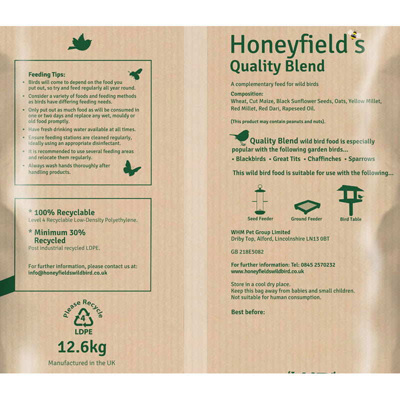 Honeyfield's wild bird food 12.6kg, UK version