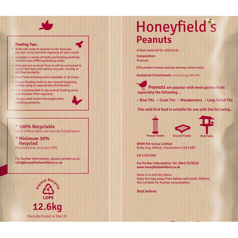 Honeyfield's wild bird peanuts 12.6kg, UK version