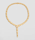 Bvlgari yellow gold and diamond Serpenti Scaglie necklace - British product