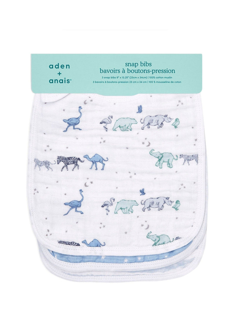 aden + anais pink cotton muslin snap bibs 3 pack, UK version