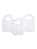 aden + anais pink cotton muslin snap bibs 3 pack, UK version