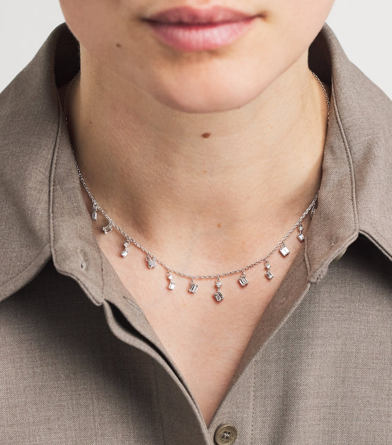 Suzanne Kalan white gold diamond cascade necklace (British brand)