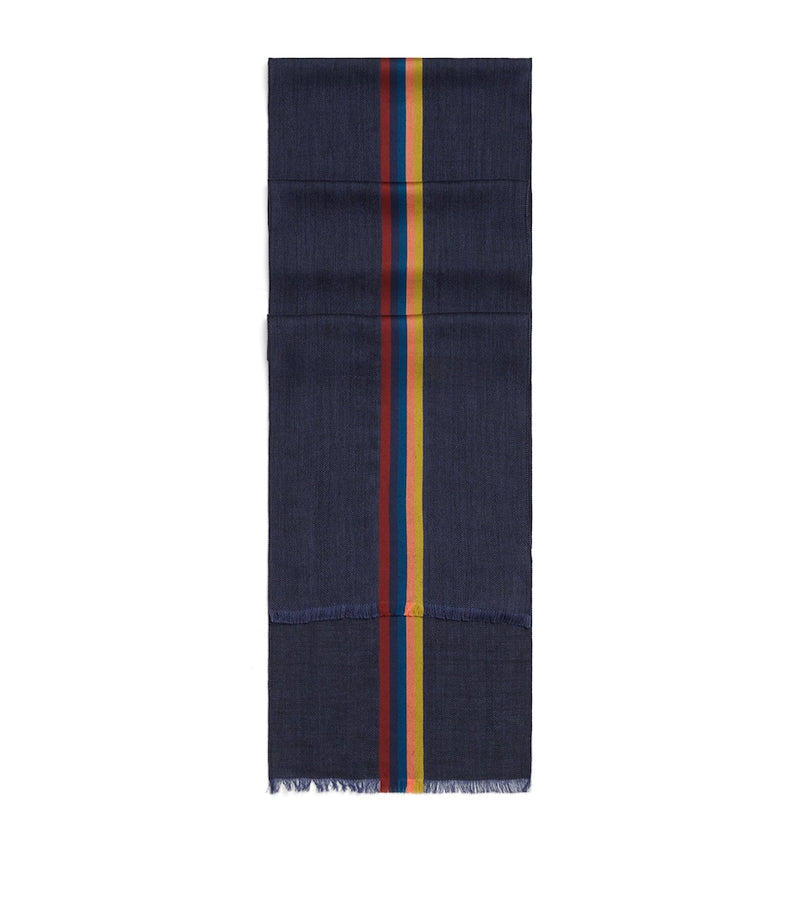 Paul Smith virgin wool-blend central stripe scarf, UK version