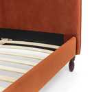 Habitat double velvet bed frame in orange, UK version