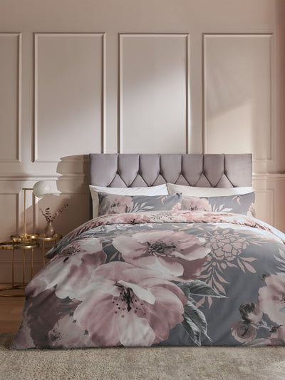 Catherine Lansfield Pink Dramatic Floral Duvet Cover and Pillowcase Set