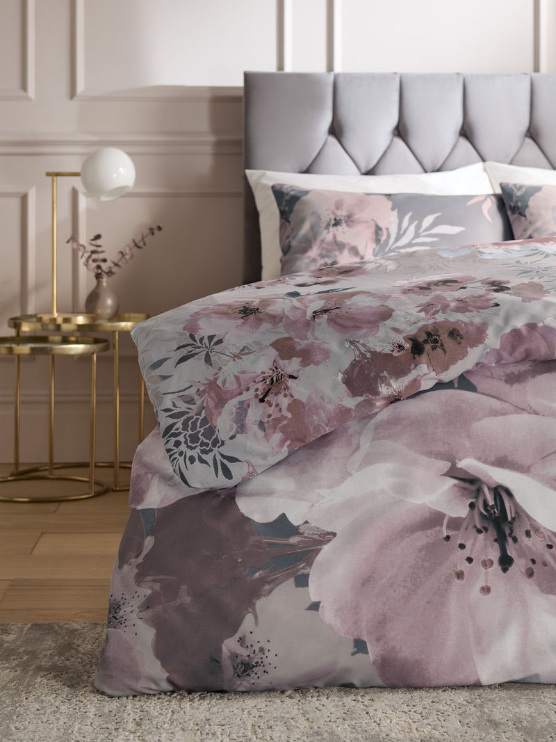 Catherine Lansfield pink dramatic floral duvet cover and pillowcase set - British product