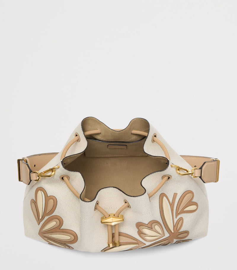 Jimmy Choo medium Cinch bucket bag in recycled canvas (British brand)