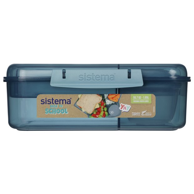 Sistema Bento Lunch Box Assorted Colours 7.7x18.6x21.9cm (British brand)