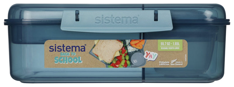 Sistema Bento Lunch Box Assorted Colours 7.7x18.6x21.9cm (British brand)
