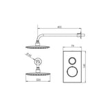 Tavistock Xenon overhead concealed single function shower, imported from the UK