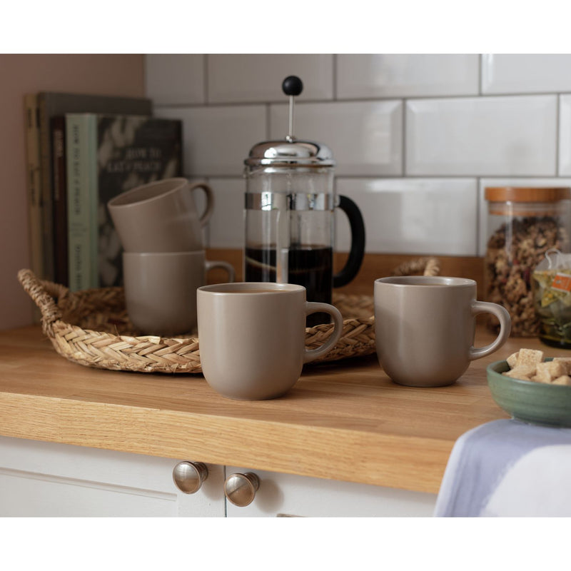 Habitat matte grey mushroom mugs set of 4, UK version
