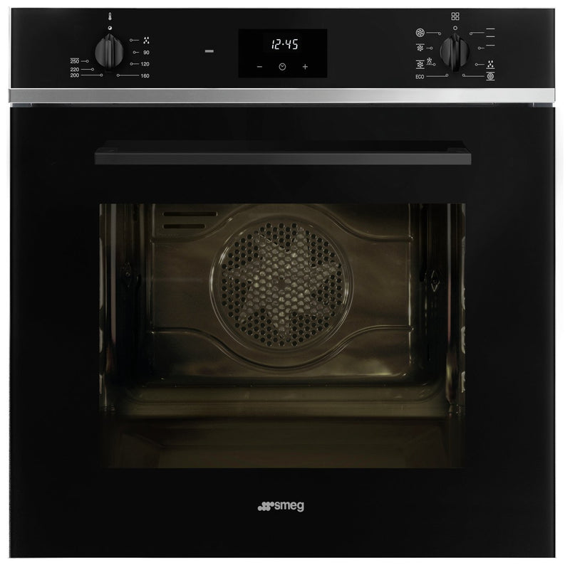 Smeg black built-in electric oven with 70L capacity (British brand)