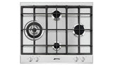 Placa de gas Smeg Cucina P261XGH de 60 cm, acero inoxidable.