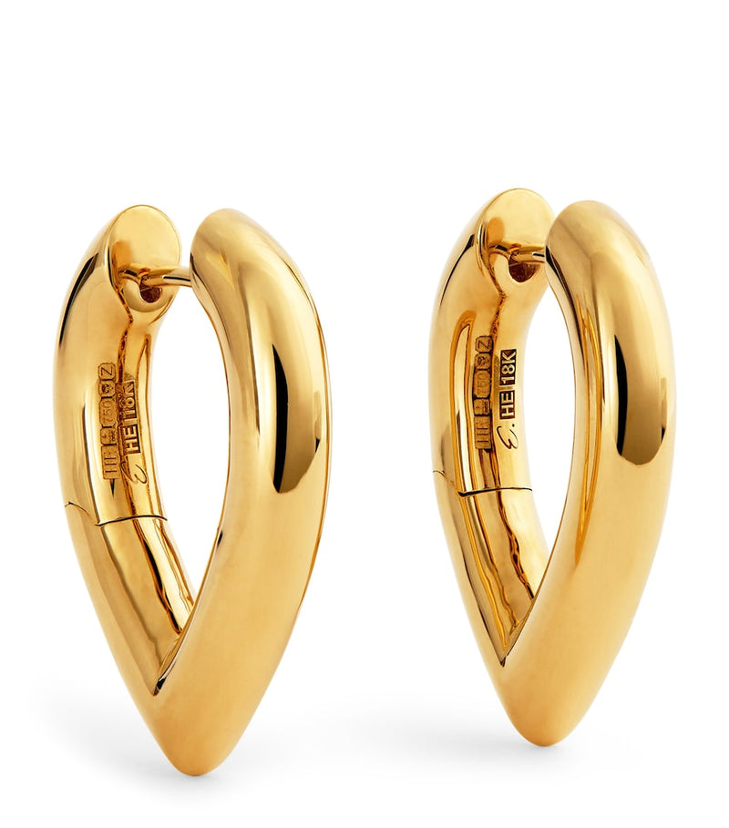 Engelbert Medium Yellow Gold Drop Link Earrings - British product