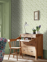 Next Laura Ashley Moss Green Louise Wallpaper 10m Roll- Buy online at McGrocer