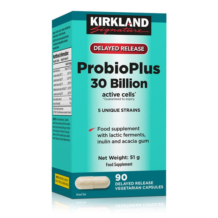 Kirkland Signature ProbioPlus 30 Billion probiotic supplement 90 capsules, imported from the UK