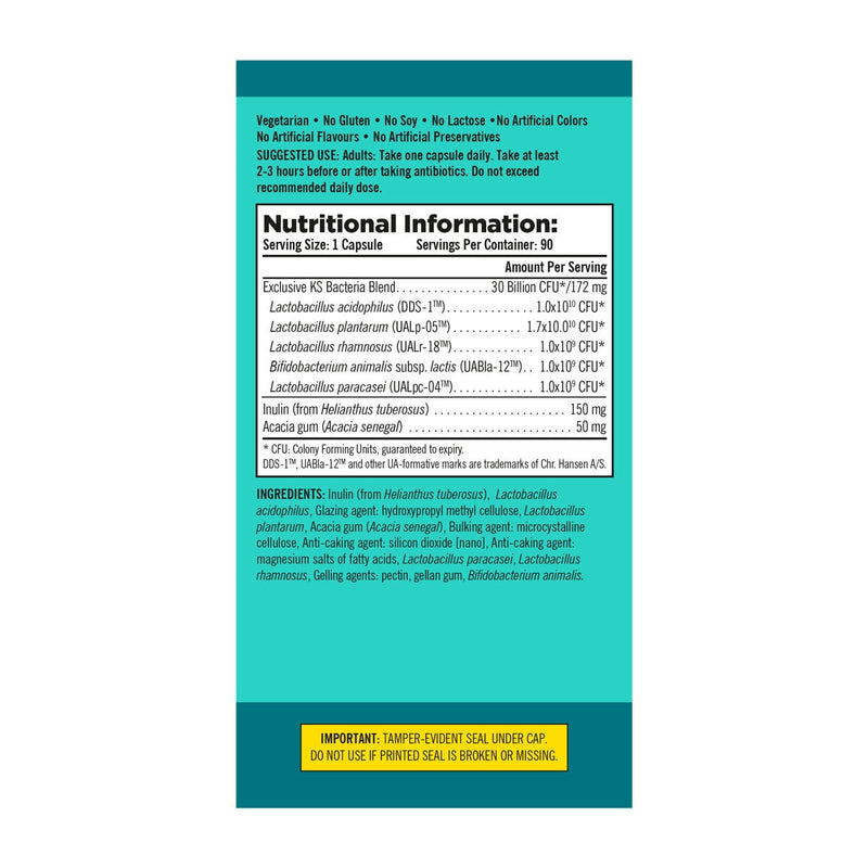 Kirkland Signature ProbioPlus 30 Billion probiotic supplement 90 capsules, imported from the UK
