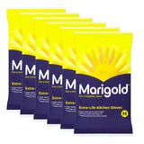 Marigold Extra Life Kitchen Gloves 6 Pack in Medium