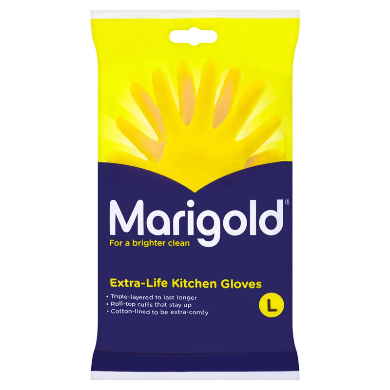 Marigold Extra Life Kitchen Gloves 6 Pack Large, imported from the UK