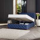 LLB double ottoman bedframe in navy, UK version