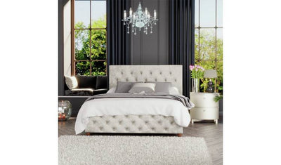 Argos LLB Luna Velvet Double Ottoman Storage Bedframe in Pearl- Buy online at McGrocer