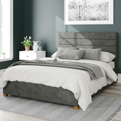 Argos Aspire Kelly Linen Superking Ottoman Storage Bedframe Granite- Buy online at McGrocer