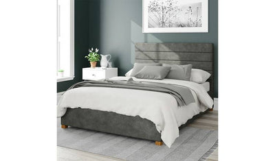 Argos Aspire Kelly Linen Superking Ottoman Storage Bedframe Granite- Buy online at McGrocer