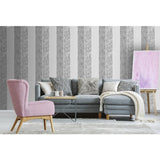 Superfresco Milan Stripe Silver wallpaper 52cm x 10m roll (British brand)