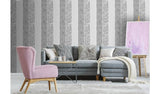 Argos Superfresco Milan Stripe Silver Wallpaper 52cm x 10m Roll- Buy online at McGrocer