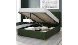 Aspire Sinatra velvet superking ottoman bedframe in forestgreen - British product