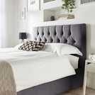 CL Boutique velvet Superking ottoman bedframe in steel - British product