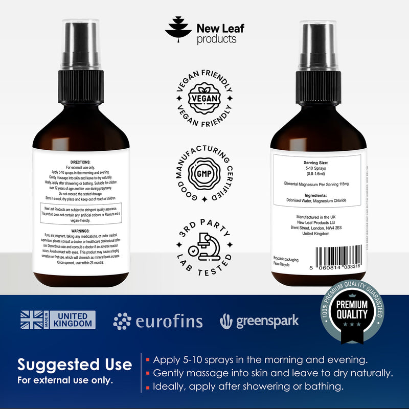 New Leaf Magnesium Oil Spray 100ml - British product